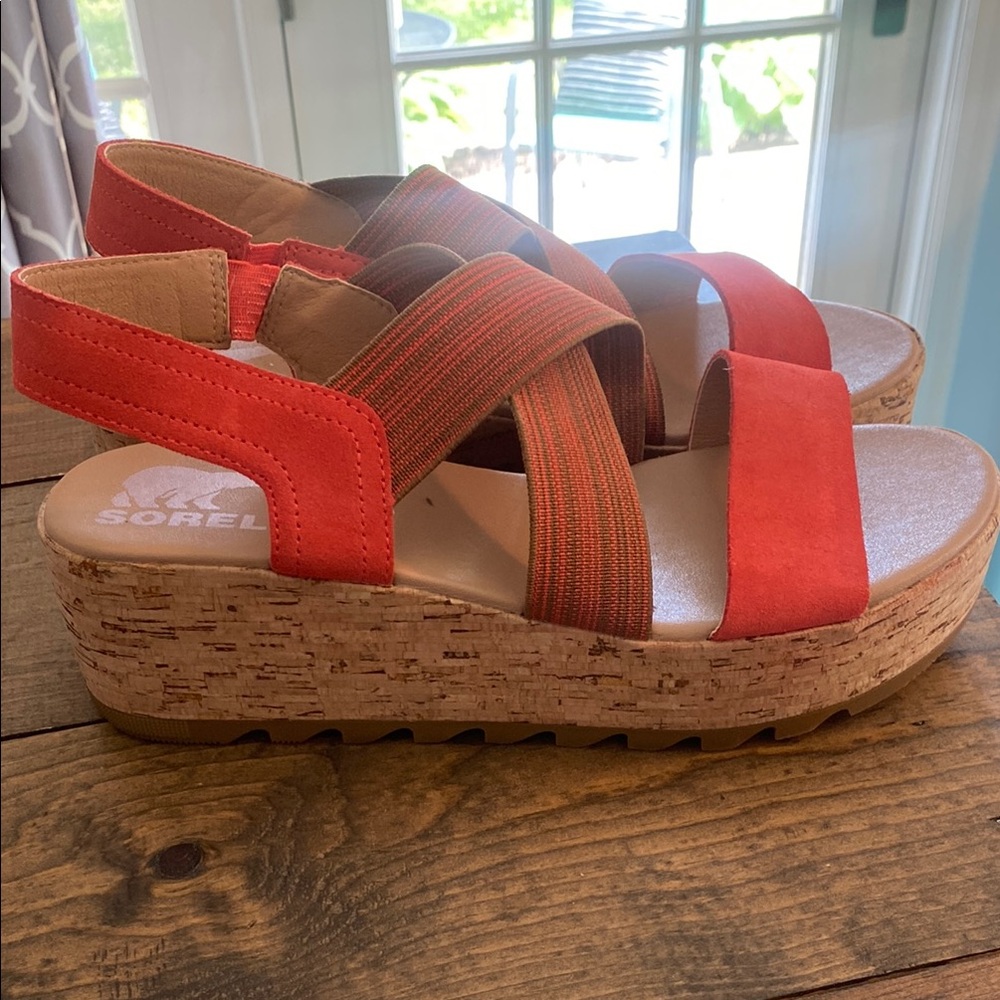 Sorel Red Wedge Shoes Comfortable Stylish Design